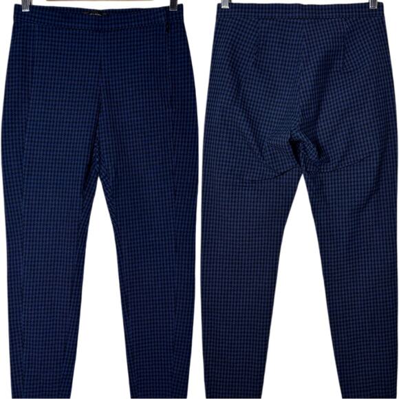 Banana Republic Devon Houndstooth Pants Woman's size 2 Navy Blue and Black - Picture 3 of 16